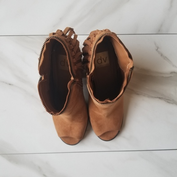 Dolce Vita Cognac Sue Fringe Ankle Booties, Sz 9.5 - Picture 4 of 8